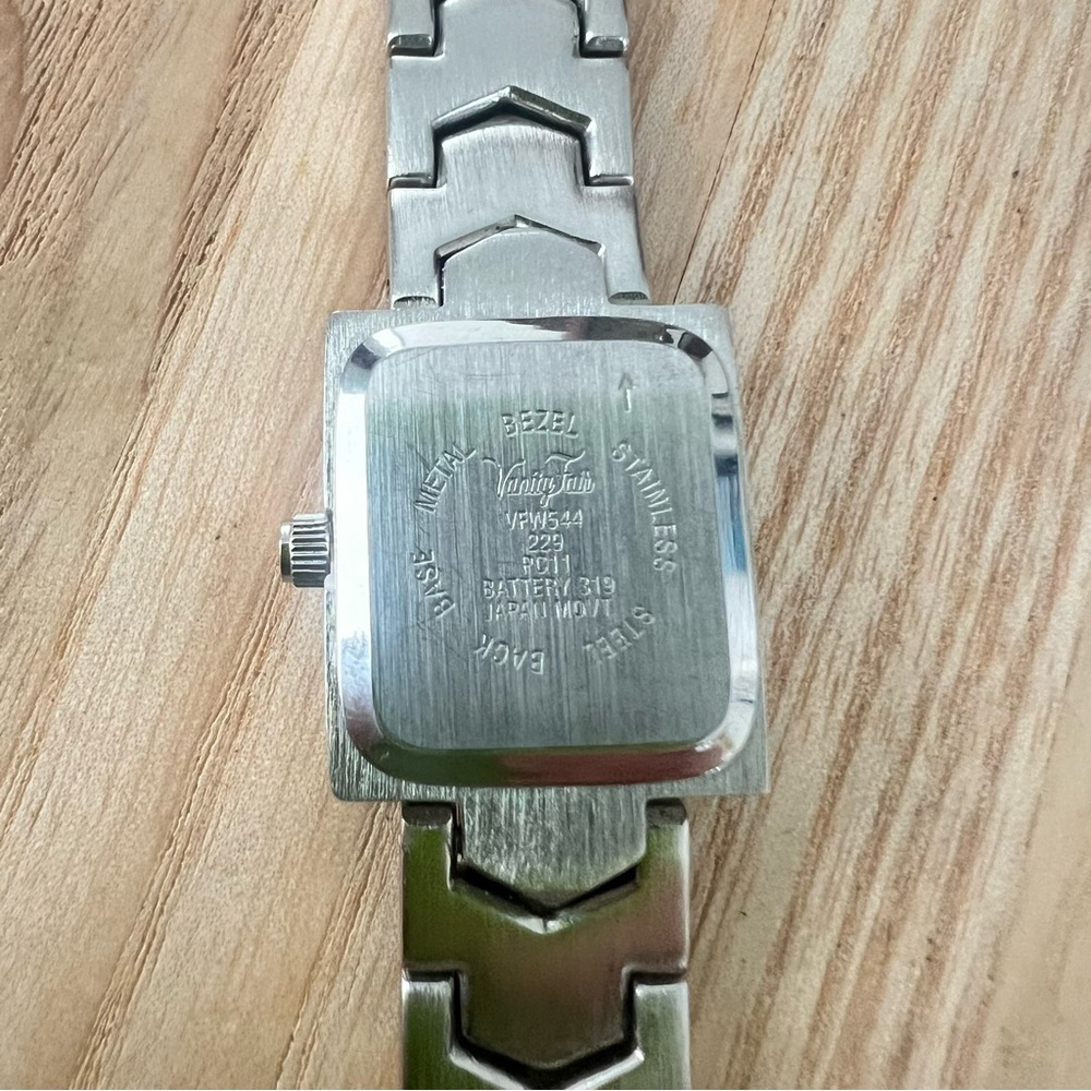 Vanity fair ladies rectangular silver tone watch … - image 7